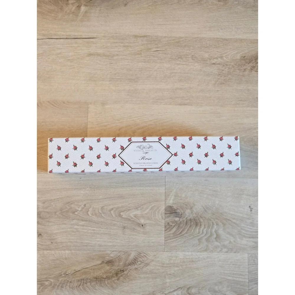 Victorian Trading Co Rose Scented Drawer Liners 6 Sheets Floral Dot 16.5x23